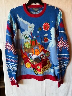 33Degrees XL Light Up Christmas Sweater with Santa and Gifts
